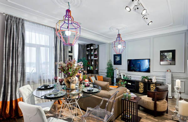 Modern Interior Design in Eclectic Style with Parisian Chic