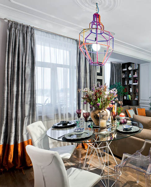 eclectic decor created for modern dining room