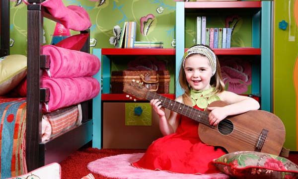 pink upholstery fabrics and Lods carpets for girls bedroom decorating