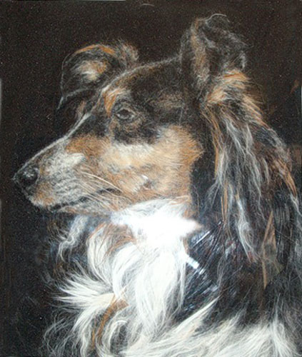 dog wool painting