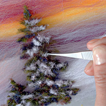 painting christmas tree and snow