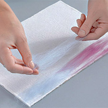 painting sunset with wool fiber
