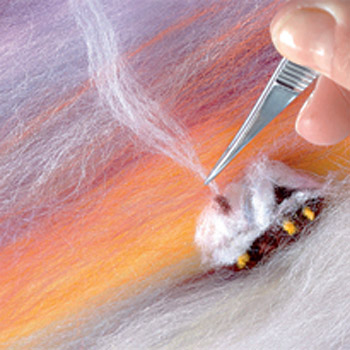 painting smoke with wool