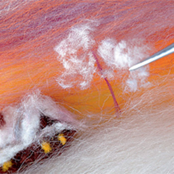 painting snow on a tree