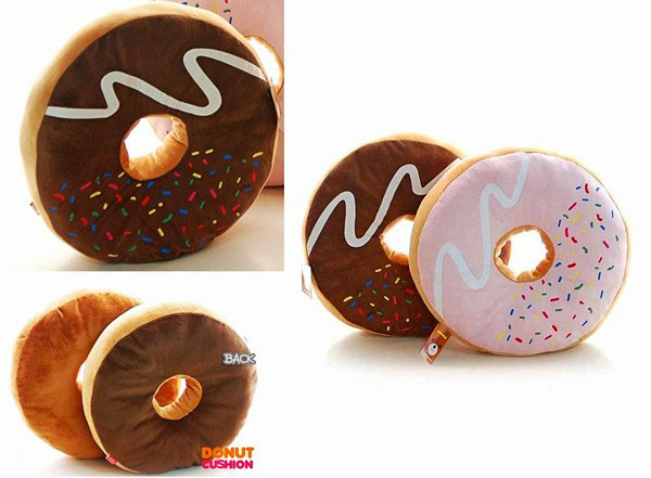 designer pillows with donut Prints