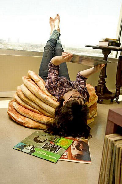 large pillows for floor decoration with pancake prints