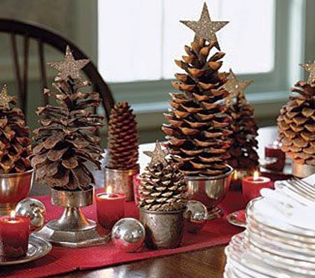 Pine cone for christmas table decoration