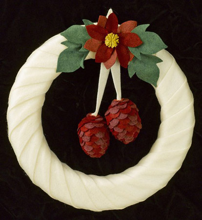christmas wreath made of felt