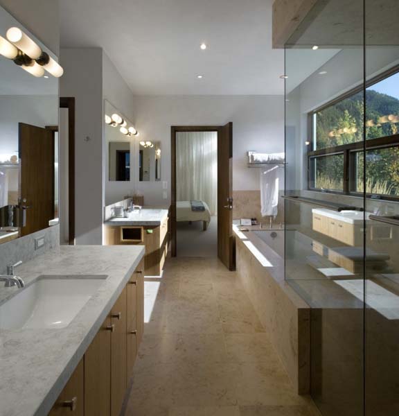 modern bathroom design with glass shower