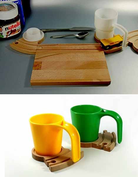  dishes for children, yellow and green Kinderbecher 