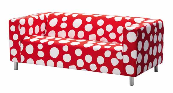 Polka Dot Sofa in red
