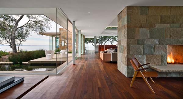 wood floor and sliding glass doors
