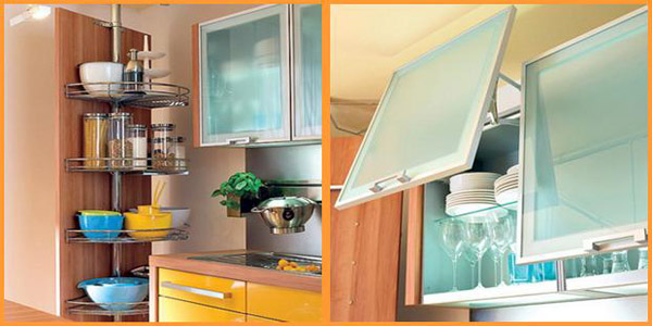modern kitchen cabinets with glass doors