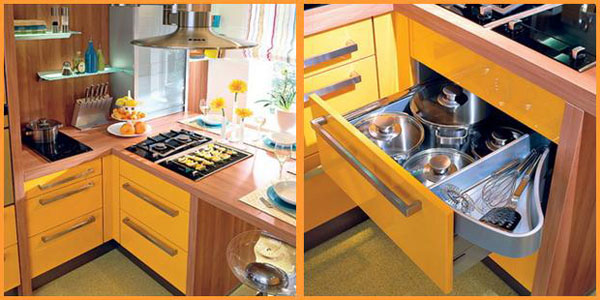 yellow kitchen cabinets