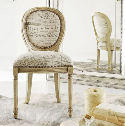 chair upholstery fabric printed with old letters write