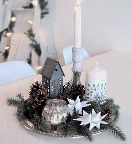 star and white candles Centerpiece Ideas