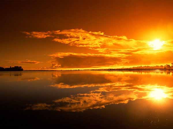 deep orange color shades of sunset