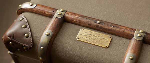  retro furniture from old wood leather and bronze 