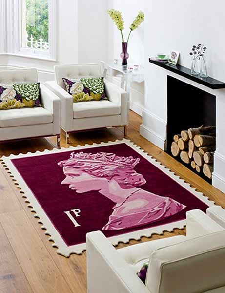 purple wool carpet for floor decoration