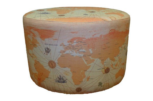 world map printed fabrics