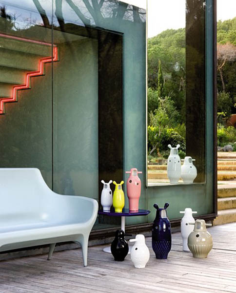 colorful porcelain vases