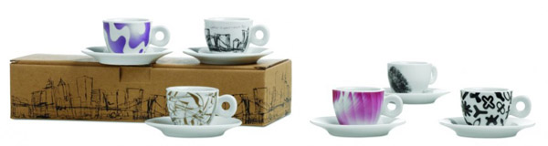 modern tableware in black and white colors