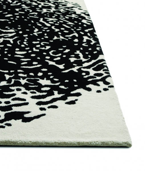 carpet with fingerprints in black and white colors