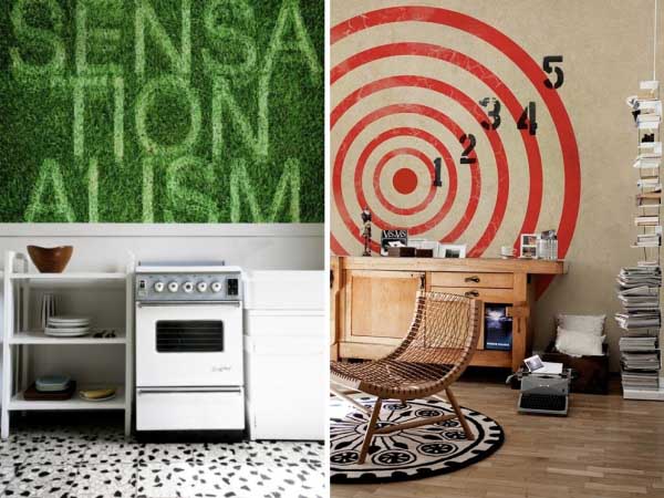 modern wallpaper pattern with letters and target image