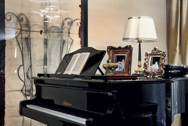 home furnishings in black and dark brown colors