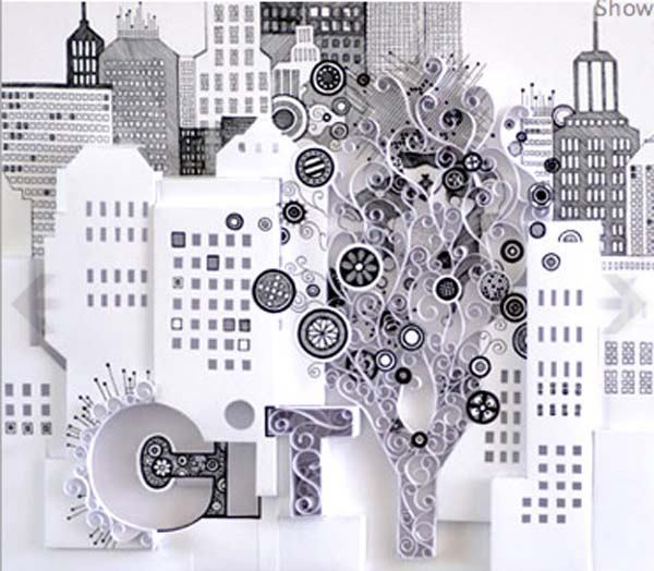 cityscape spines in white color