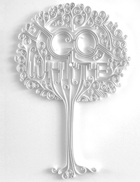  quilled tree made of white paper 