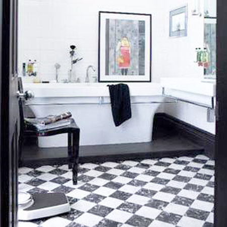 bathroom decoration in black and white