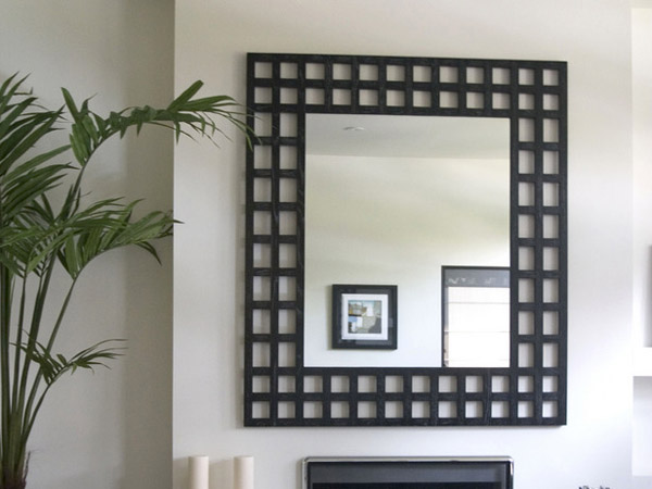black and white mirror frame for fireplace Wall Decor