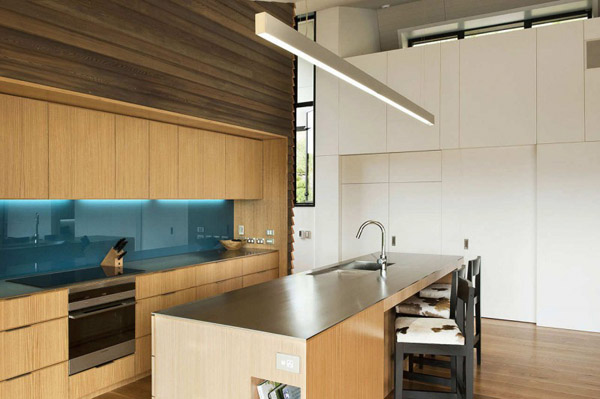 contemporary kitchen island made of wood