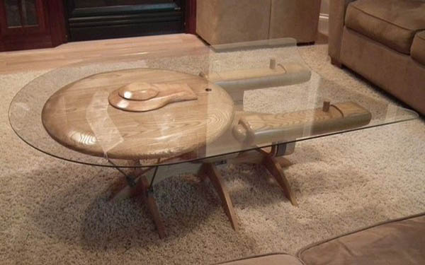 coffee table from Star Trek inspired spaceship