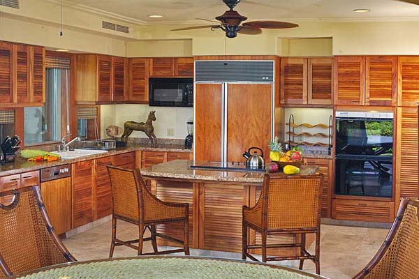 wooden kitchen cabinets and dining