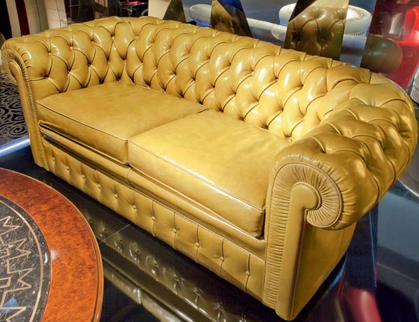 lancaster sofa made of yellow leather from mascheroni