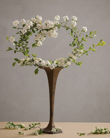 Hert decoration of flowering branches made