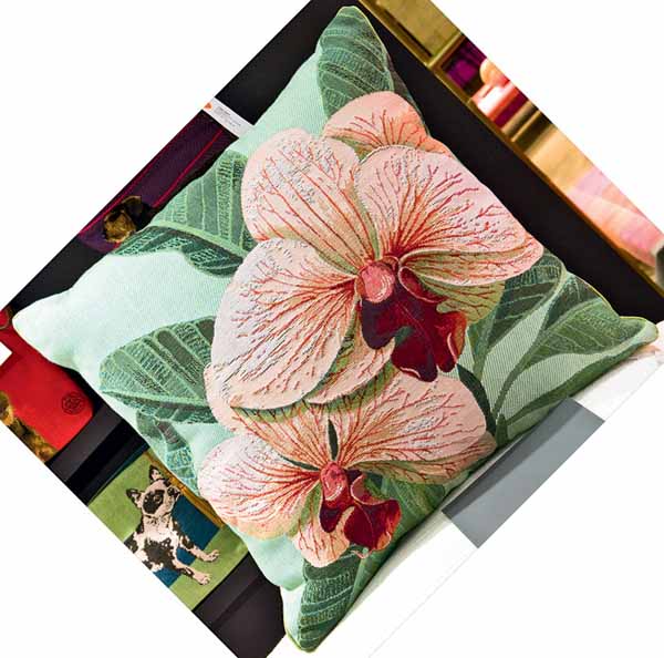decorative pillow with floral pattern
