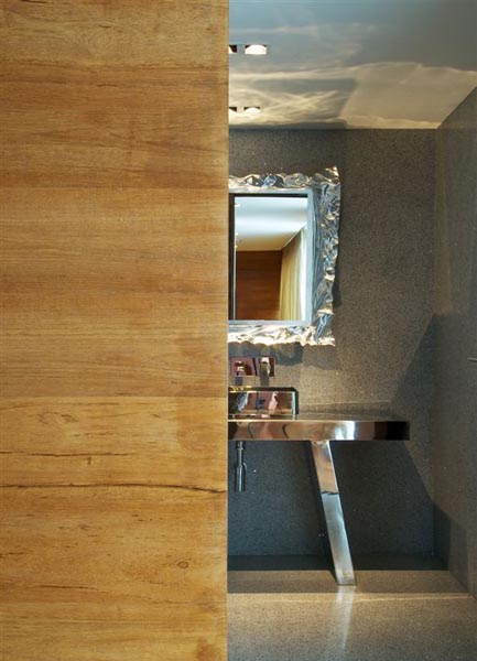silver stool and mirror frame