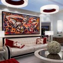 living room design in art nouveau style