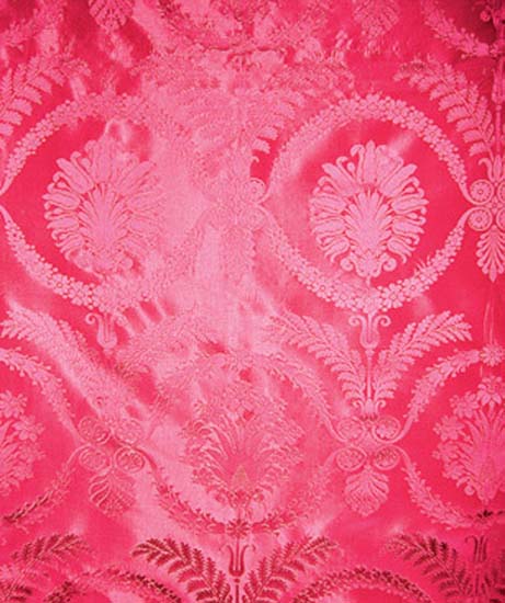  pink wallpaper and Art Nouveau furniture upholstery faric 