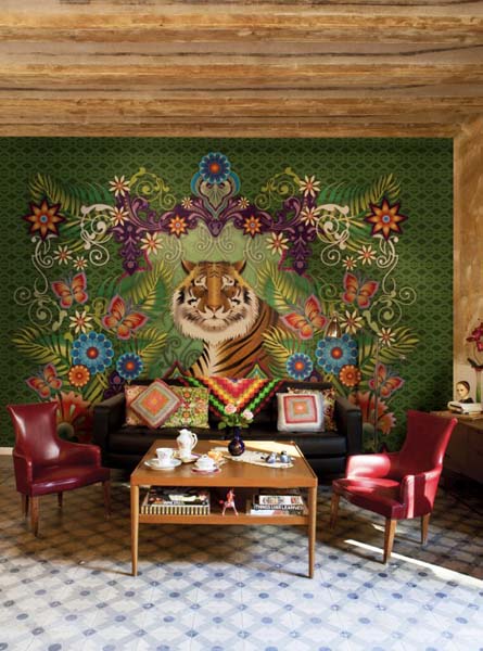 designer wallpaper with tiger
