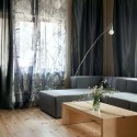 window curtains decorate with tree branches for Living