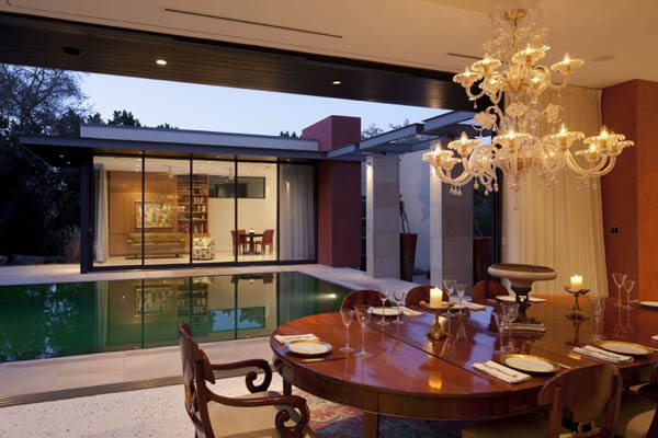 Dining Room Decorating with Murano chandelier
