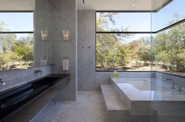 bathroom with large window