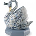swan figure in white and blue colors