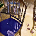 deep blue chair for dining room