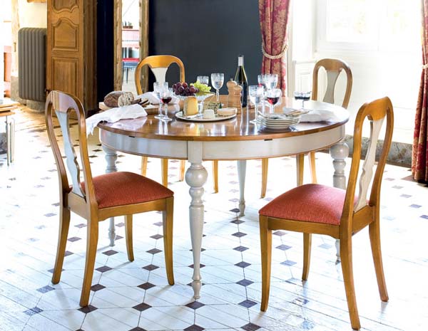 round table and chairs made of wood