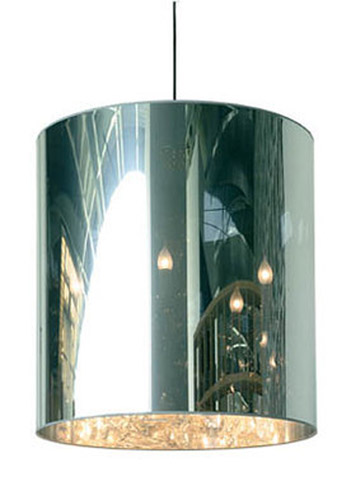 Hanging lamp with cylindrical lampshade